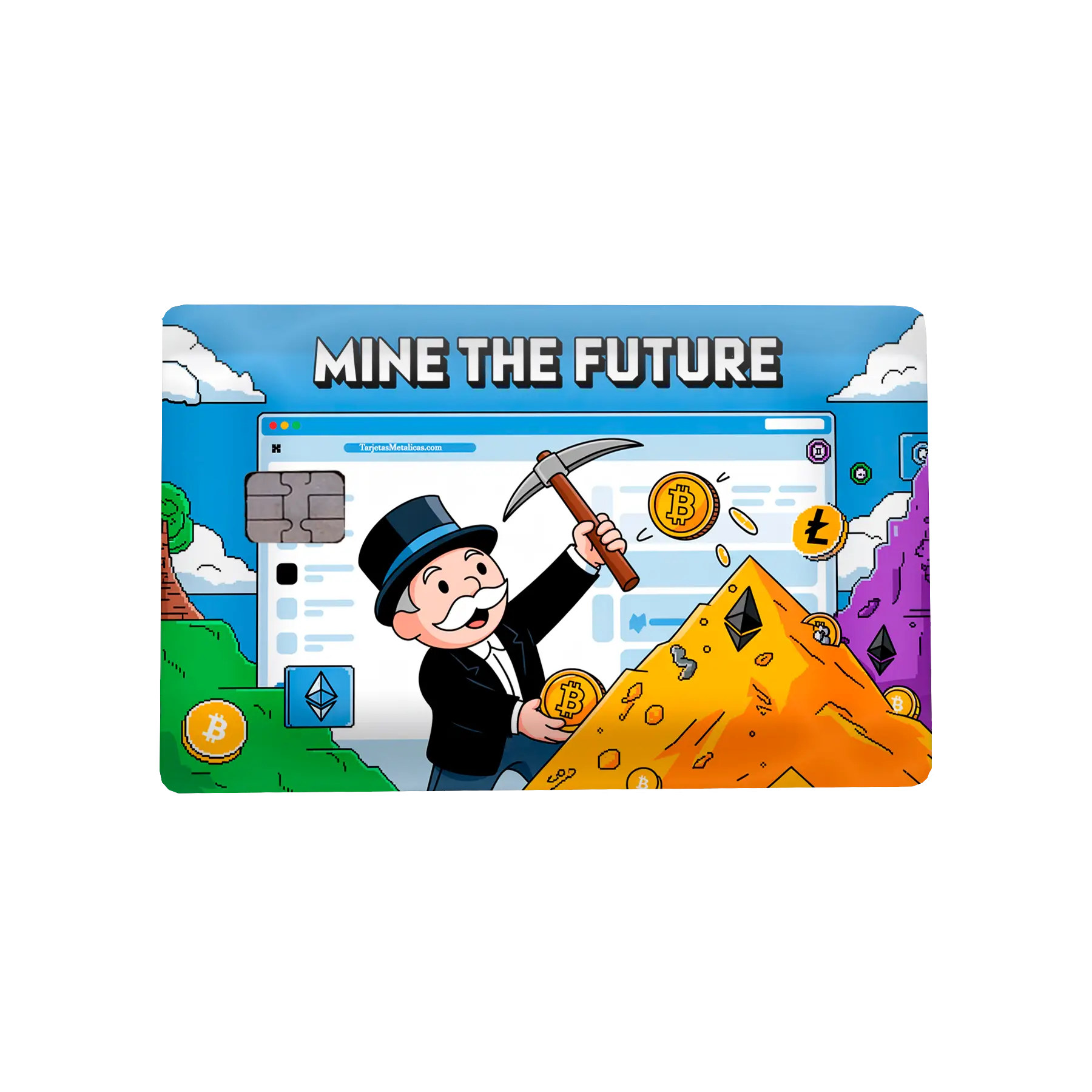 Tarjeta metálica para crypto bank con grabado personalizado